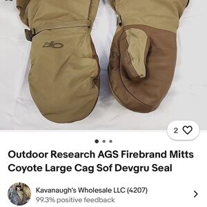 Outdoor Research Olive and Brown Mittens